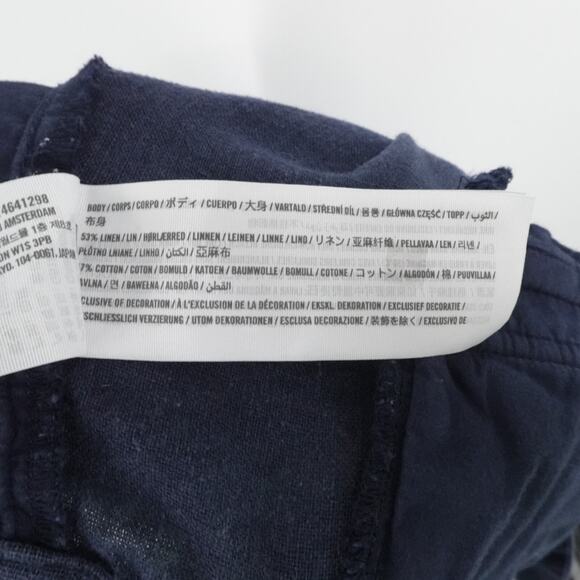 Abercombie Fitch Pants Womens Medium Blue Cargo Linen Blend Ultra Wide Leg - Picture 12 of 13